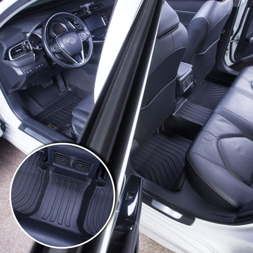 Black Front and Rear Car Mats for Toyota Highlander 7 Seats D53258