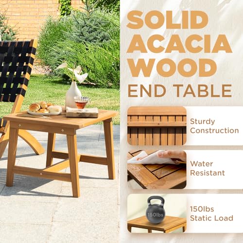 Wood Wicker 3 Piece Patio Bistro Set L90938