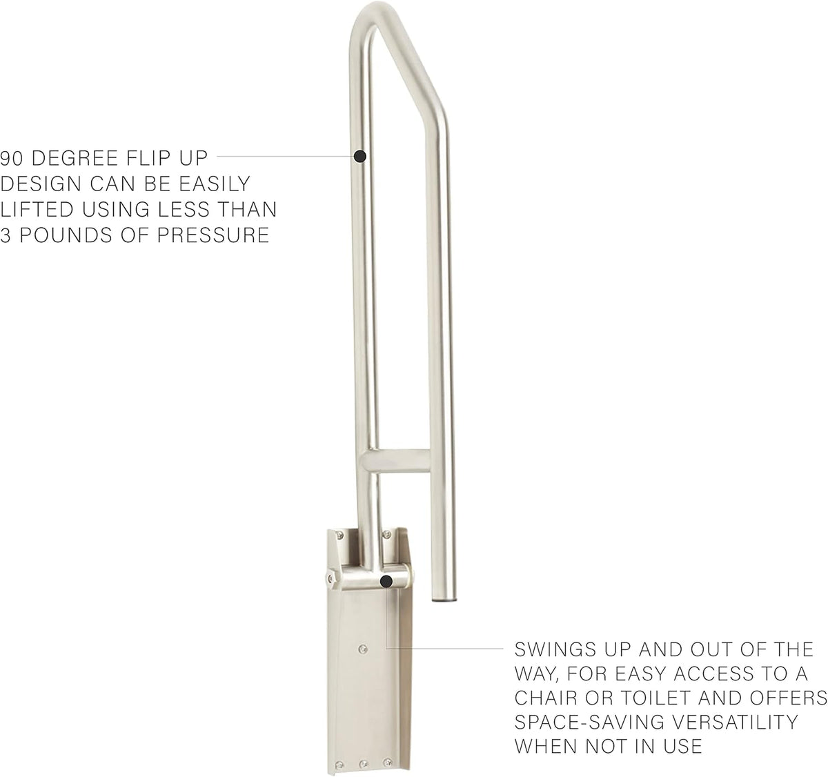 Satin Stainless Steel 30 inch Swing Up Grab Bar C974