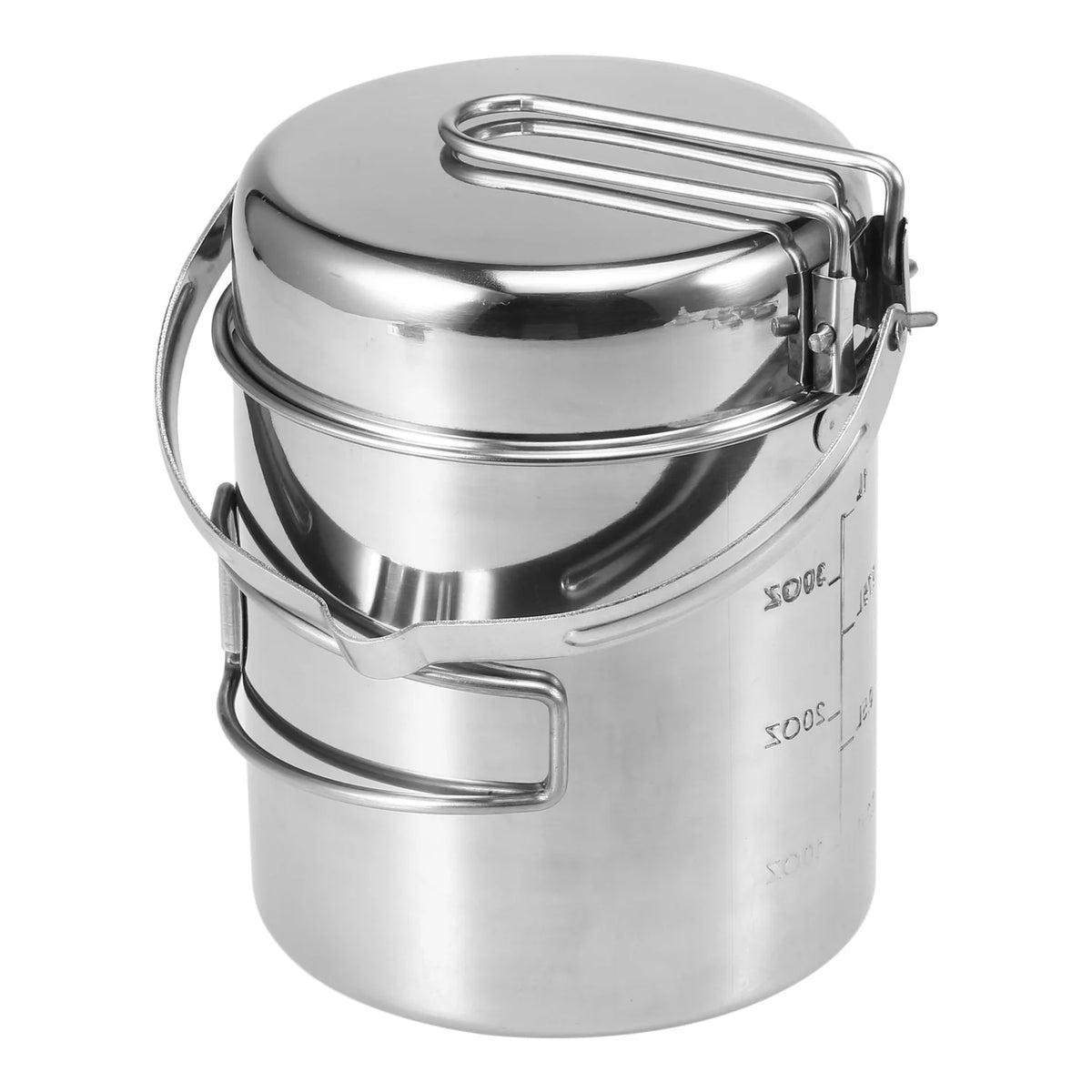 1L Stainless Steel Camping Kettle with Foldable Handle Q506571