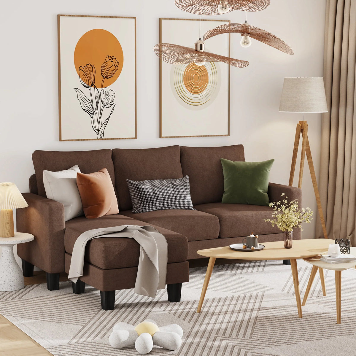 Light Gray L-Shaped Sectional Sofa T93492