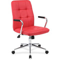 Red Vinyl Office Chair with Chrome Arms and 5-Star Base P8612