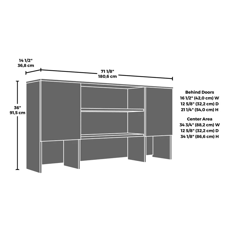 Engineered Wood Desk with Hutch J607573