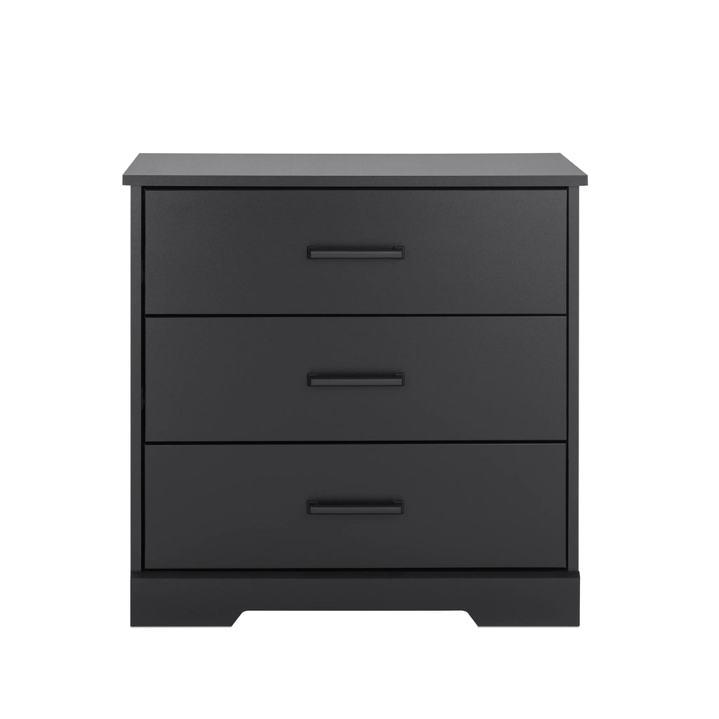 Black 3 Drawer Nightstand Bedside Table J4993