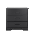 Black 3 Drawer Nightstand Bedside Table J4993