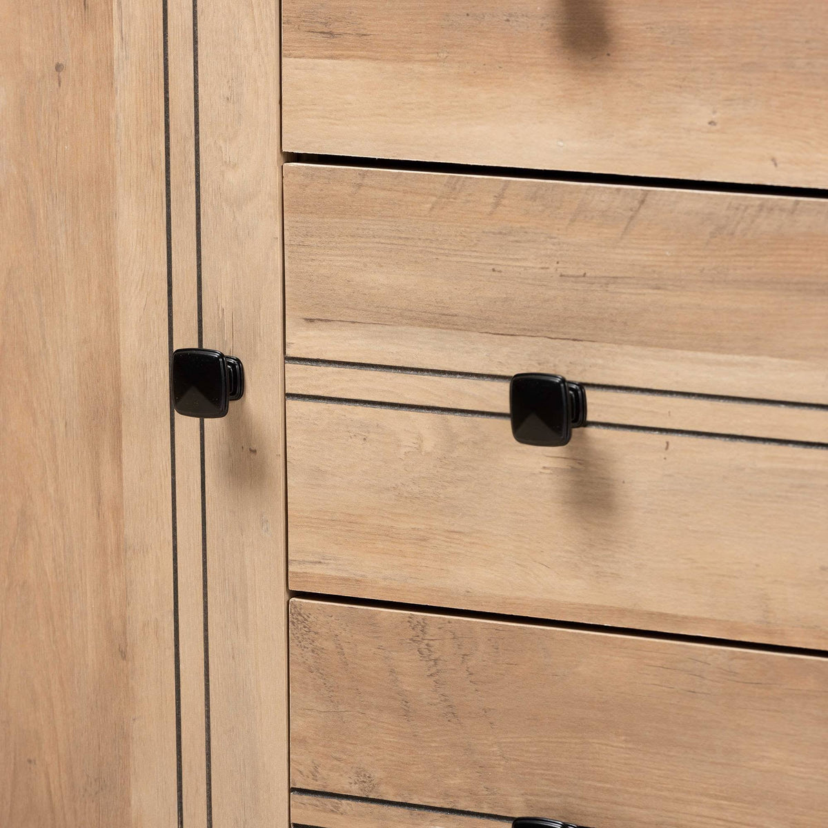 Oak Brown 3-Drawer Kitchen Storage Cabinet V4414