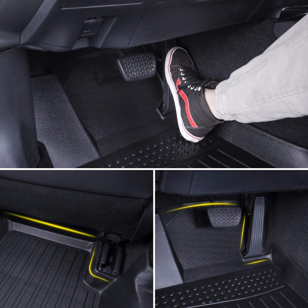 Black Front and Rear Car Mats for Toyota Highlander 7 Seats D53258