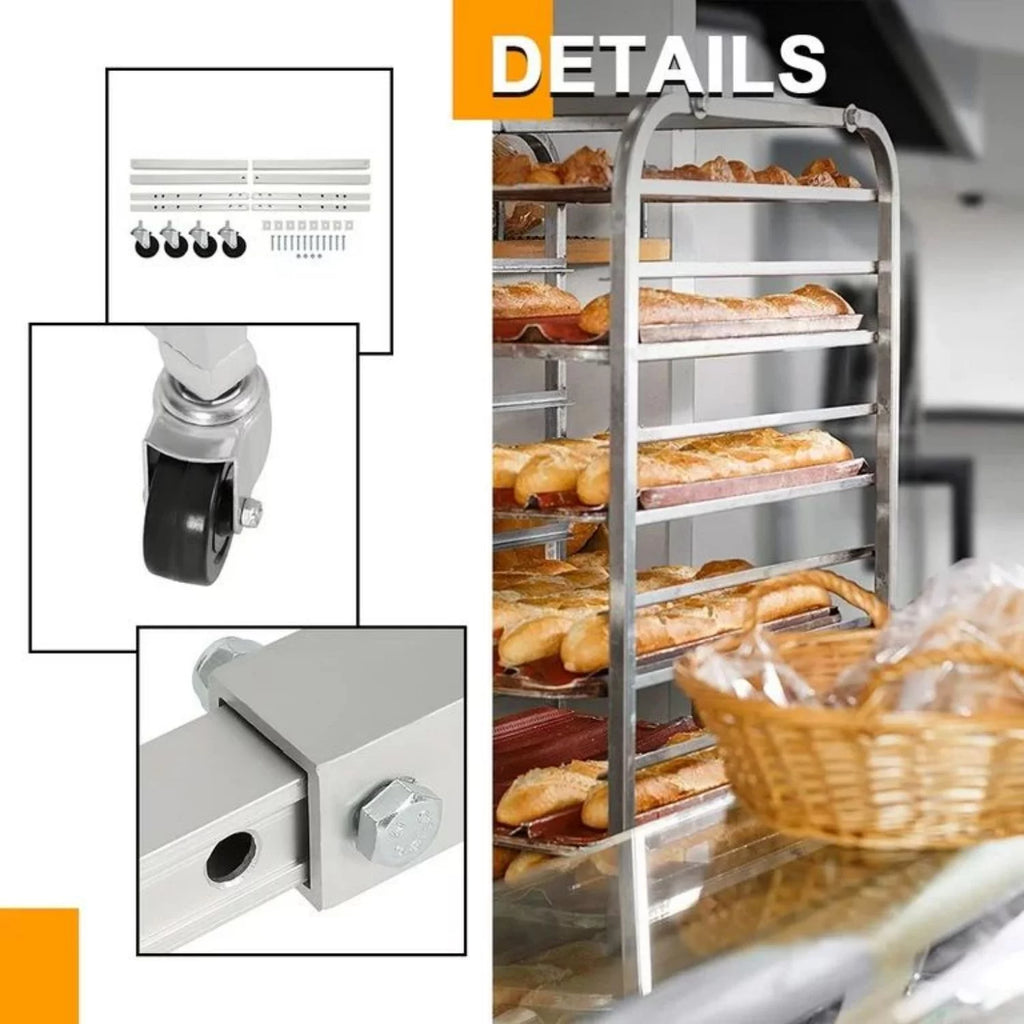 25 Tier Aluminum Bakery Rack with Lockable Wheels B628