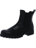Black Cushioned Lug Sole Round Toe Leather Chelsea T675042