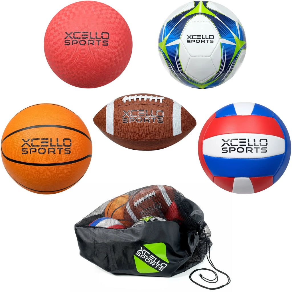 5 Ball Assortment with Ball Pump and Carry Bag F3067
