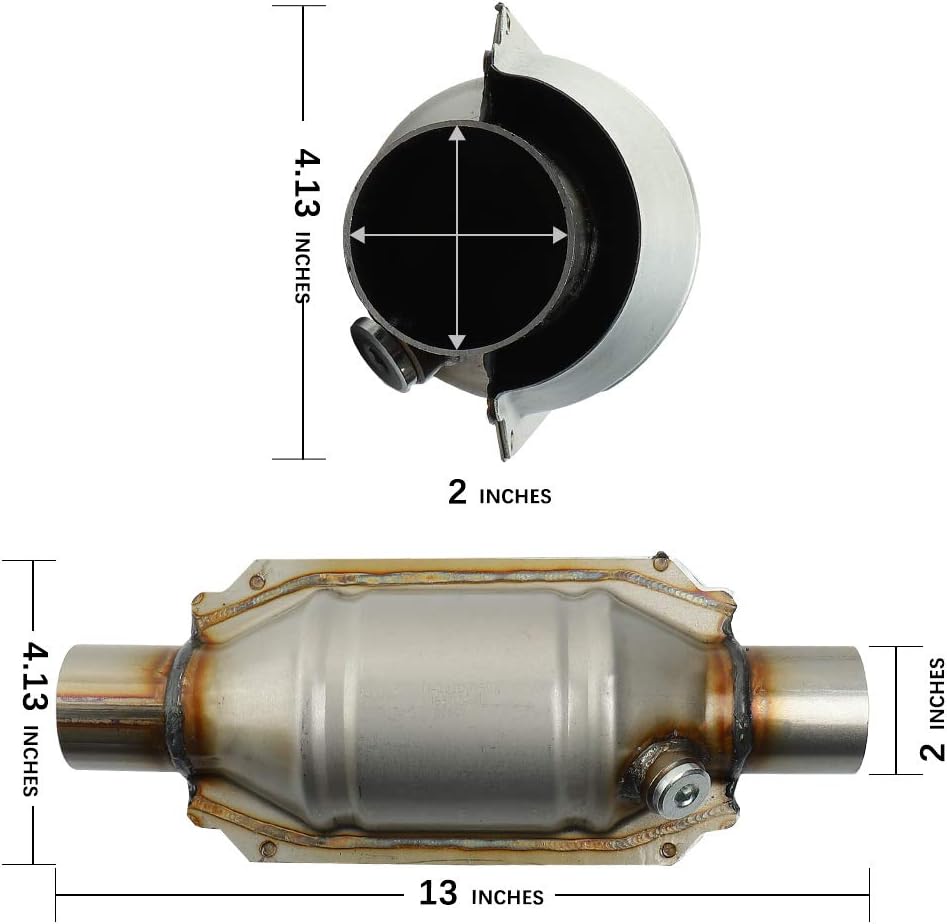 2 PACK Universal Catalytic Converter with O2 Port & Heat Shield T4273