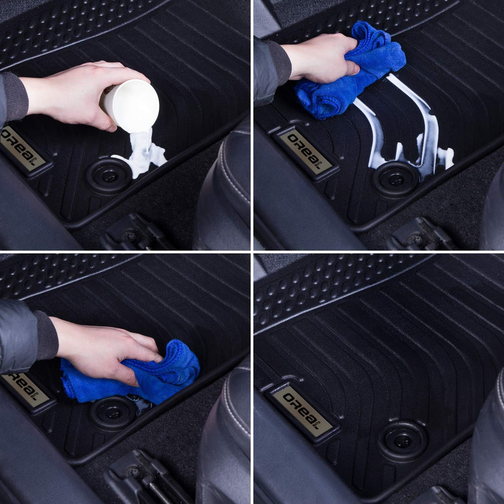 Black Front and Rear Car Mats for Toyota Highlander 7 Seats D53258