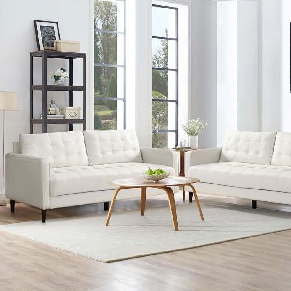 Grey 3 Seater Couch with Tufted Seat and Back Cushion U267402