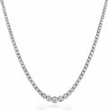 Graduate Diamond Tennis Riviera Necklace in 14K White Gold O2794