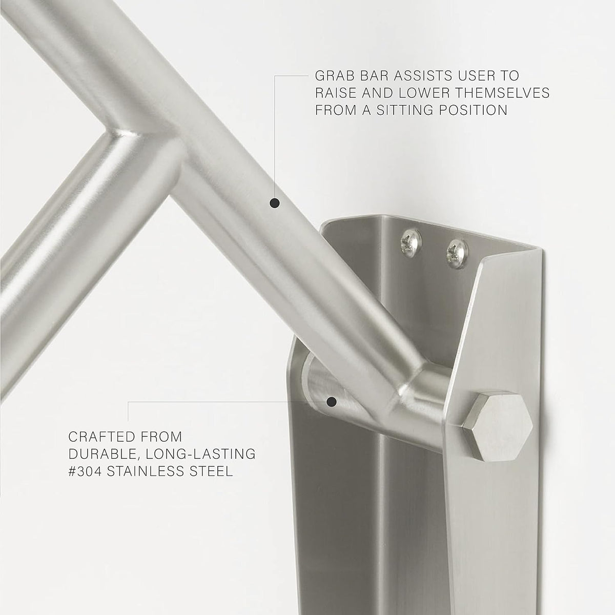 Satin Stainless Steel 30 inch Swing Up Grab Bar C974