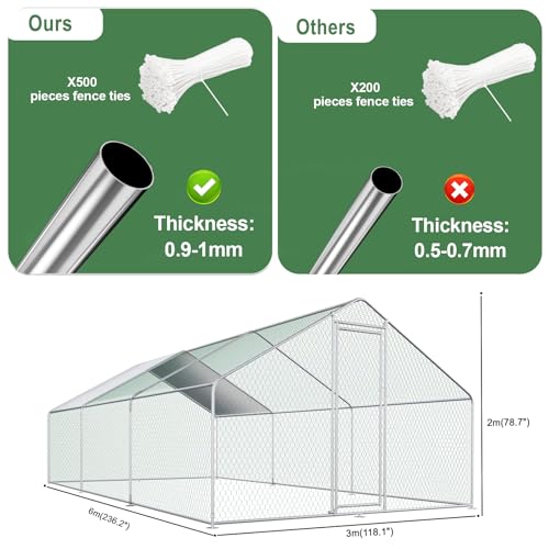 Extra Large Metal Walk-in Chicken Coop with Waterproof Cover L399