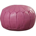 Leather Pouf Fuchsia A5397