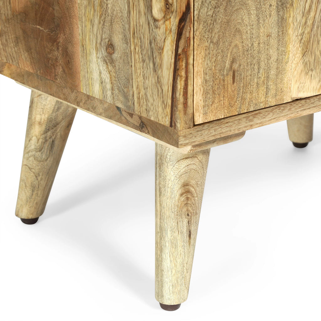 Handcrafted Mango Wood Nightstand with Storage W4564