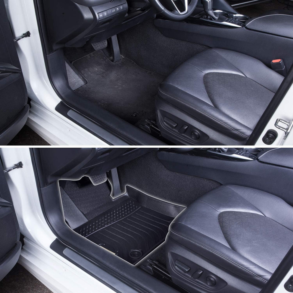 Black Front and Rear Car Mats for Toyota Highlander 7 Seats D53258