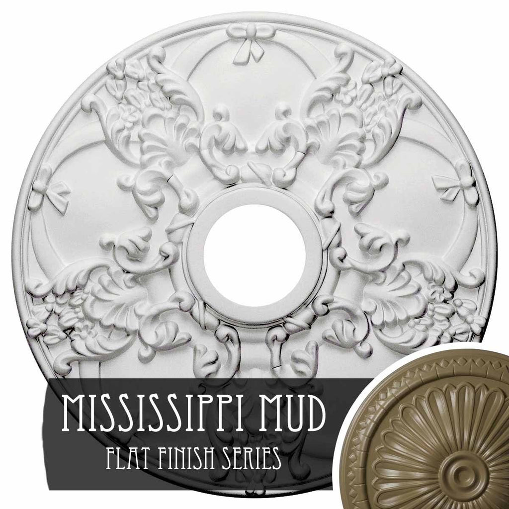 18x22OD x 3 1/2x22ID x 1 3/8x22P Ceiling Medallion Hand-Painted Mississippi Mud L669917