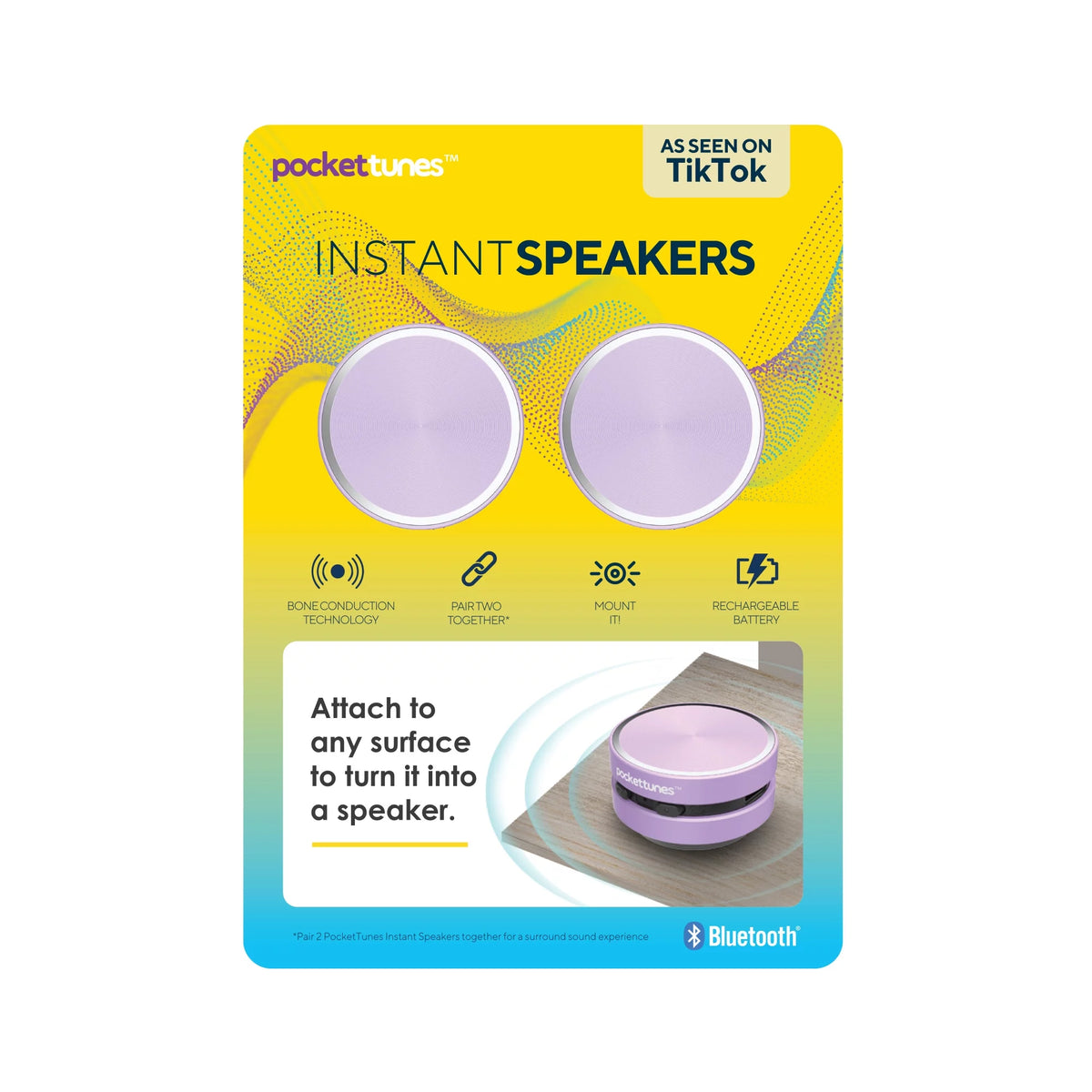 Black Bone Conduction Mini Speakers Pack of 2 Y29647
