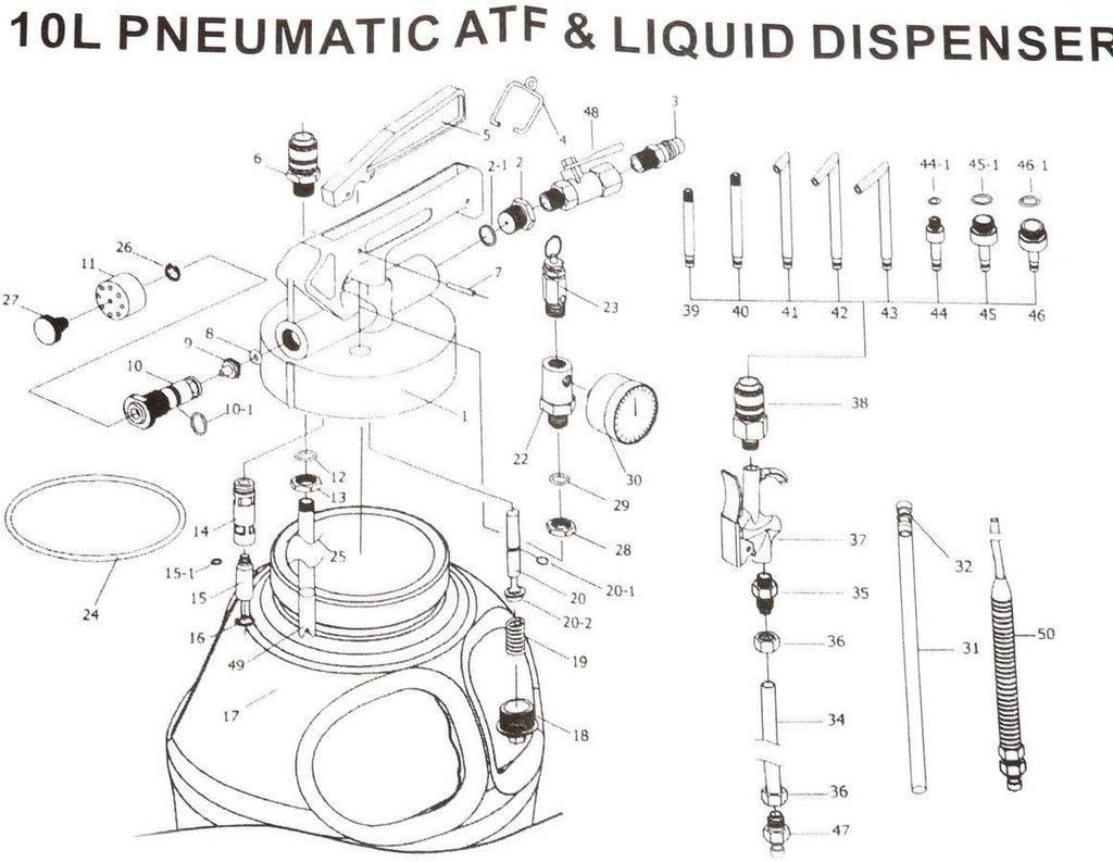 10L Pneumatic Air Oil Extractor Pump with 14pcs ATF Adapter S2025