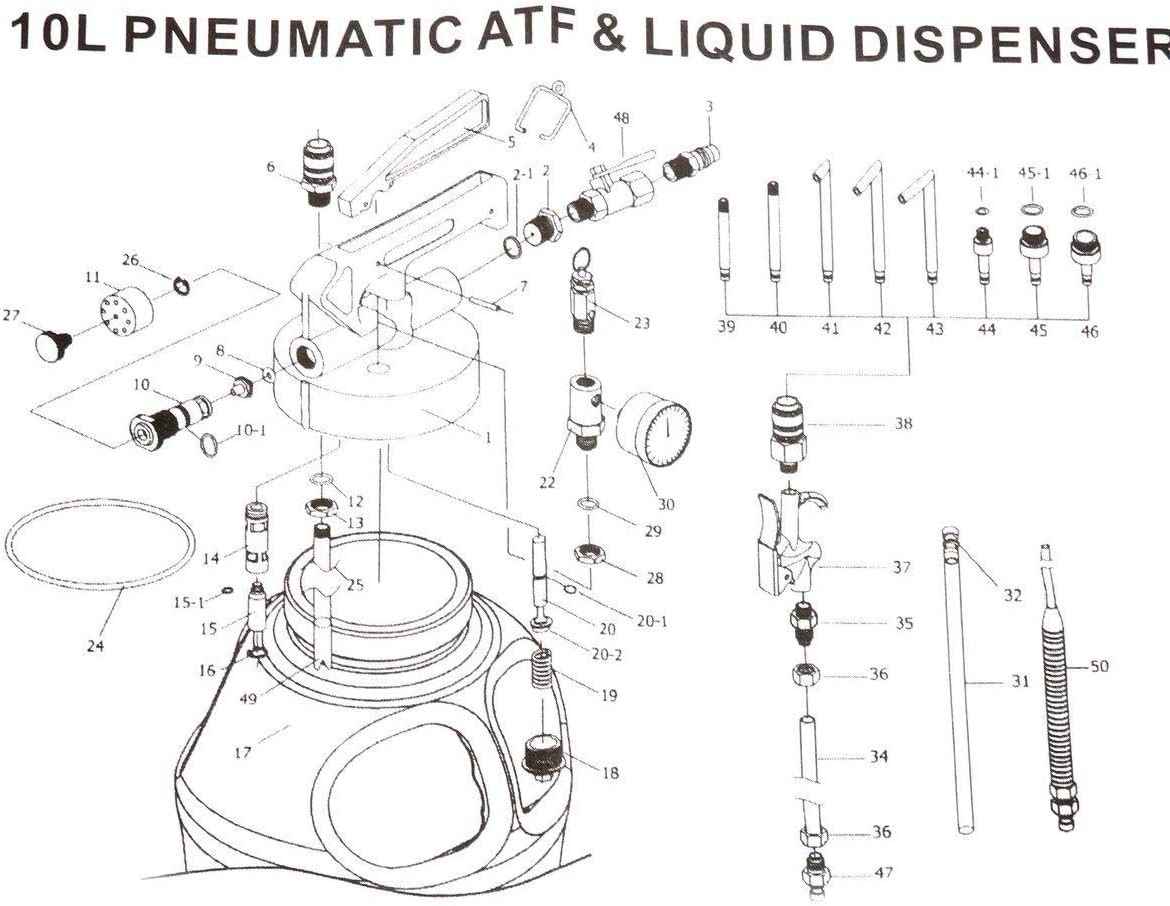 10L Pneumatic Air Oil Extractor Pump with 14pcs ATF Adapter S2025