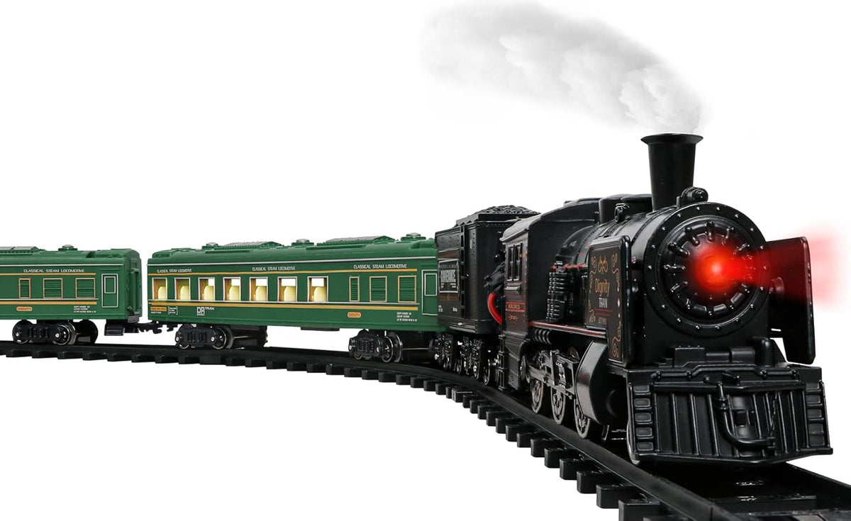 Metal Alloy Electric Train Set with Steam Locomotive, Passenger Carriages, Tracks, Smoke, Sounds, Lights Z2925