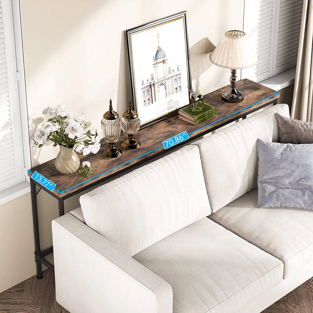 Rustic Brown Narrow Console Table V14754