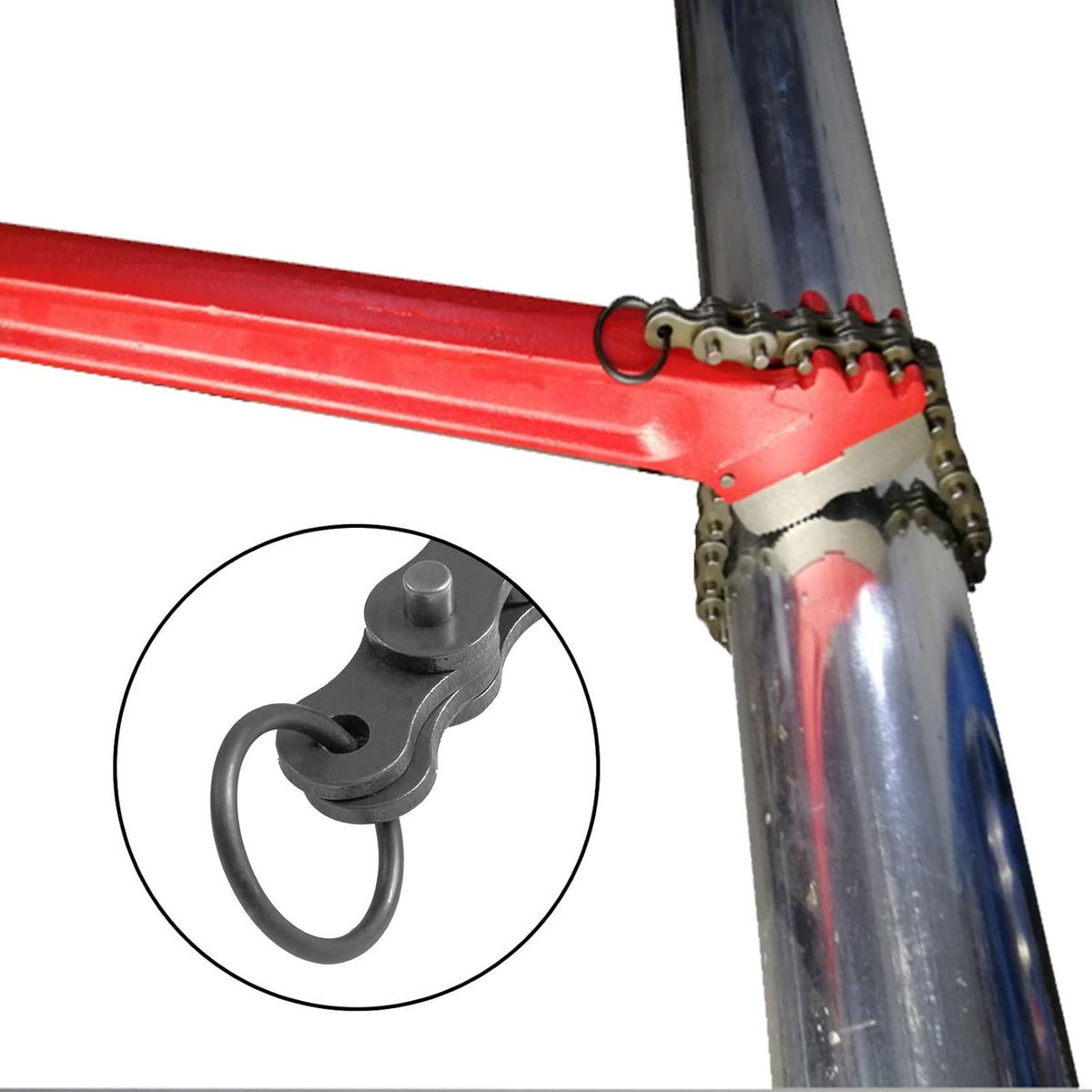 Chain Wrench Pipe 36inch, Heavy Duty Oil Filter Chain Wrench Capacity 4-1/2 to 7-1/2inch, Chain Length 760 mm X532