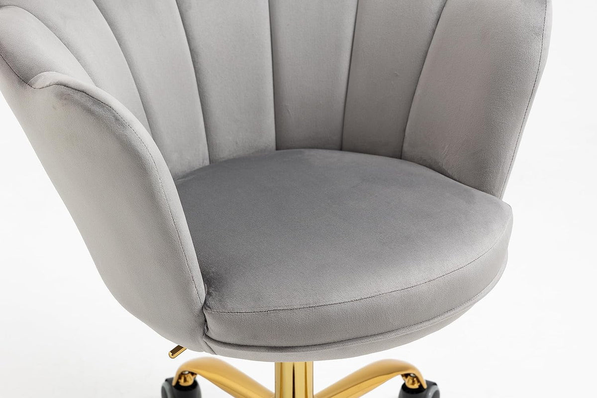 Velvet Upholstered Swivel Task Chair with Wheels T638