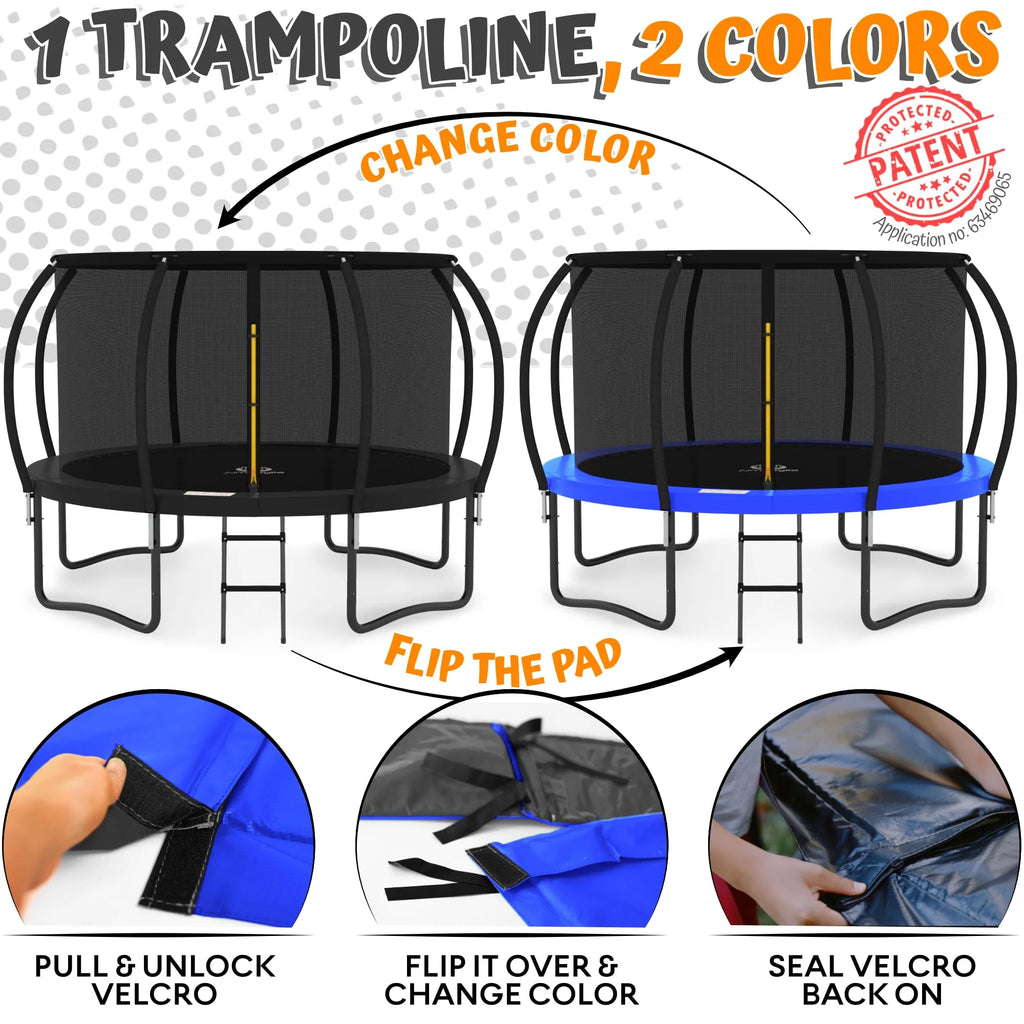 8FT 10FT 12FT 14FT Trampoline with Enclosure and Ladder O562