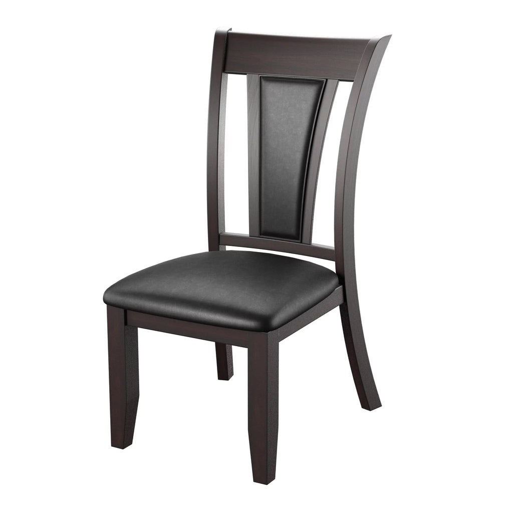 Slatted Dark Cherry Padded Dining Chairs Set of 2 K58344