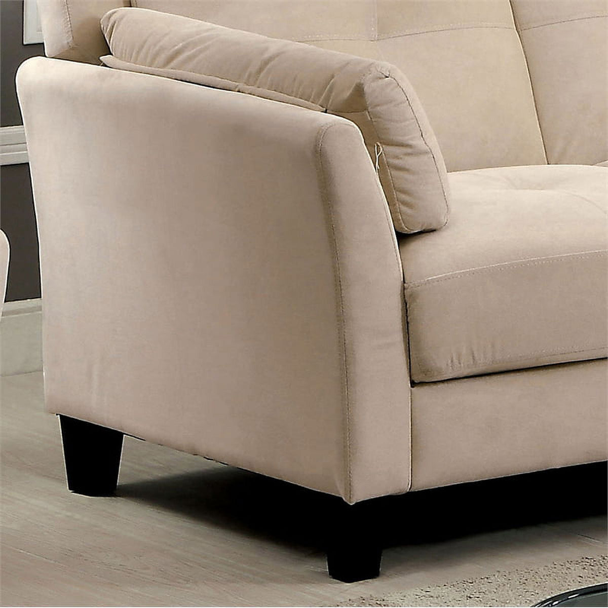Beige Fabric Tufted Sofa B73157