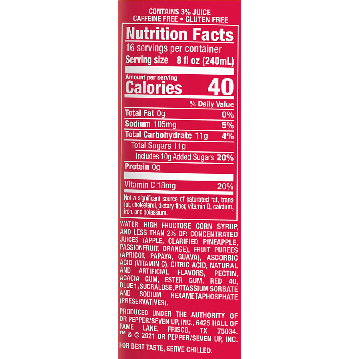 Fruit Juicy Red Juice Drink, 1 Gallon Bottle O908