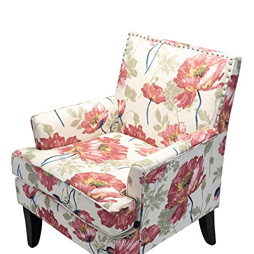 Modern Accent Chair with Arms and Wooden Legs W270572