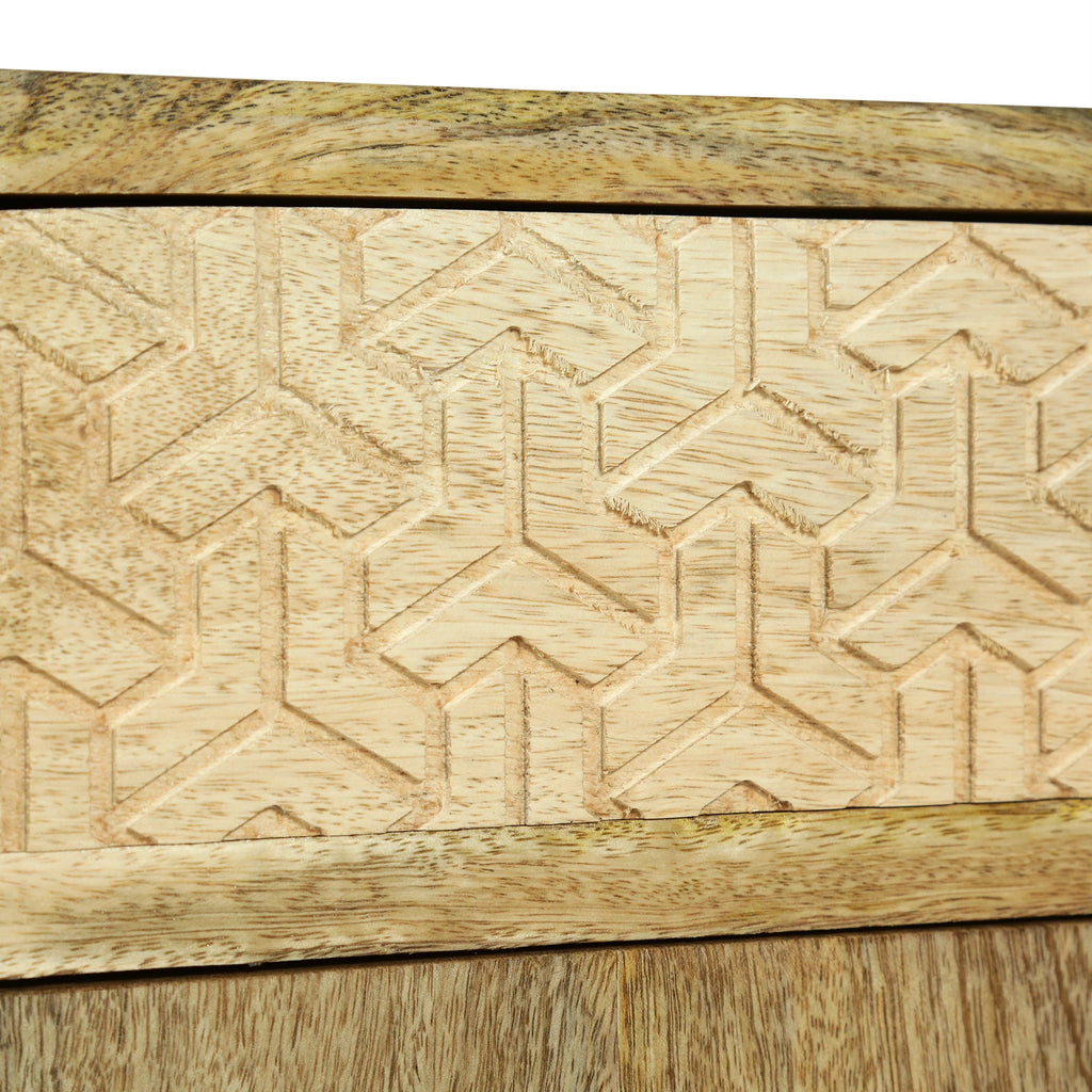 Handcrafted Mango Wood Nightstand with Storage W4564
