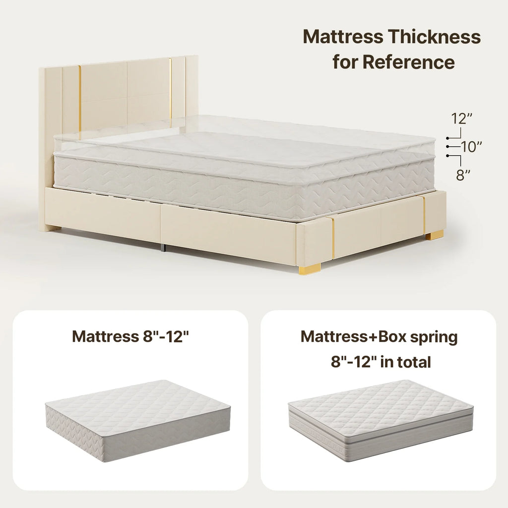 Queen Size Fabric Upholstered Bed Frame E209155