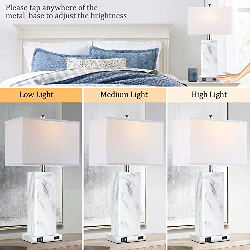 Touch Control Table Lamps Set of 2 with USB Ports and AC Outlet P642304