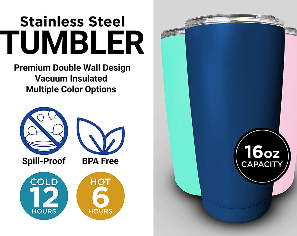32 Oz Navy Insulated Double Wall Stainless Steel Water Bottle Tumbler Z73546