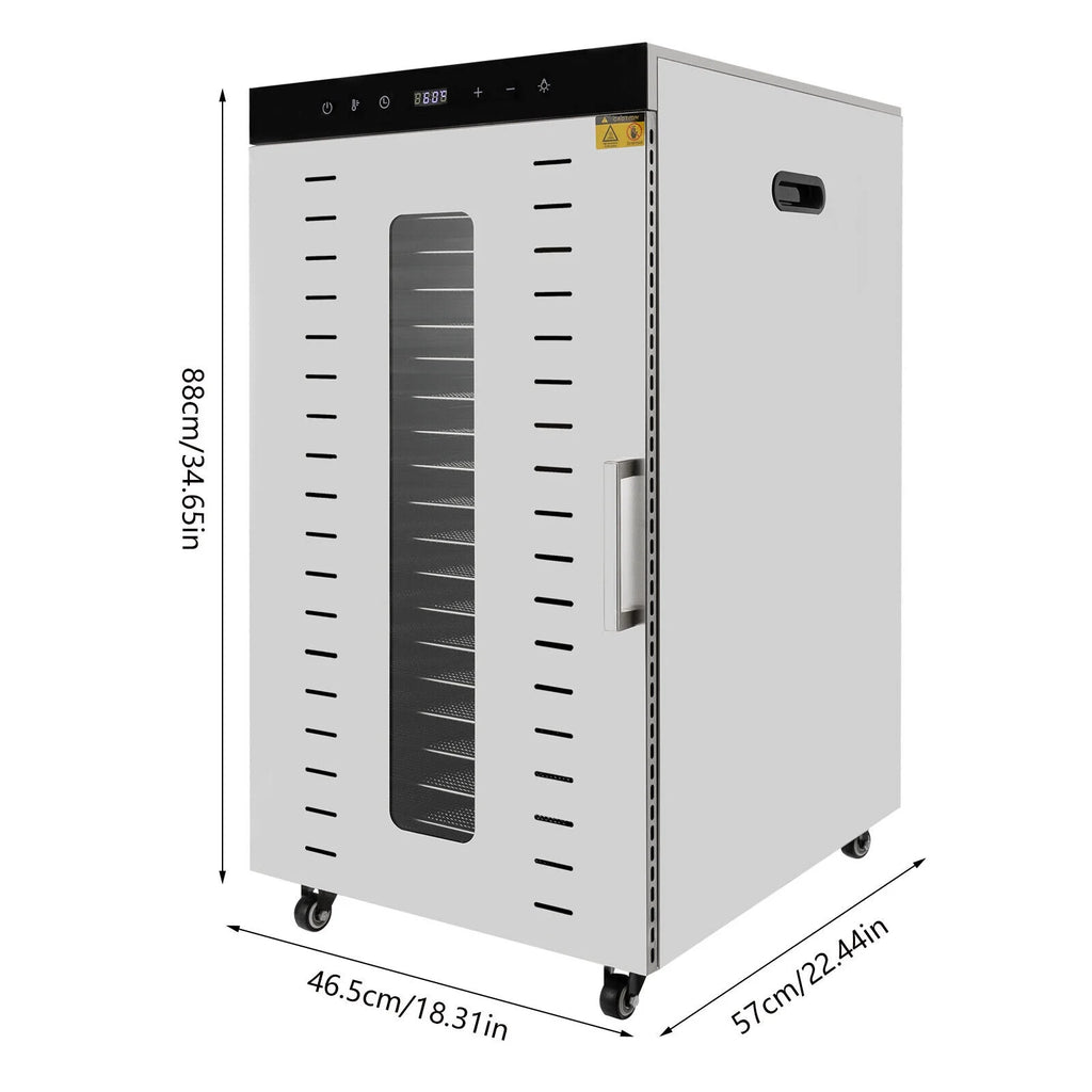 1700W Electric Food Dehydrator with Temperature Control 20 Stainless Steel Trays P7405