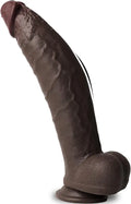 12 Inch Black Dual Density Curved Dildo with Suction Cup P35011