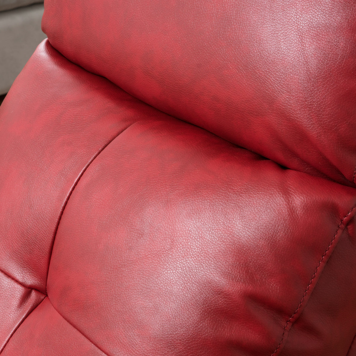 Red Faux Leather Recliner J1164