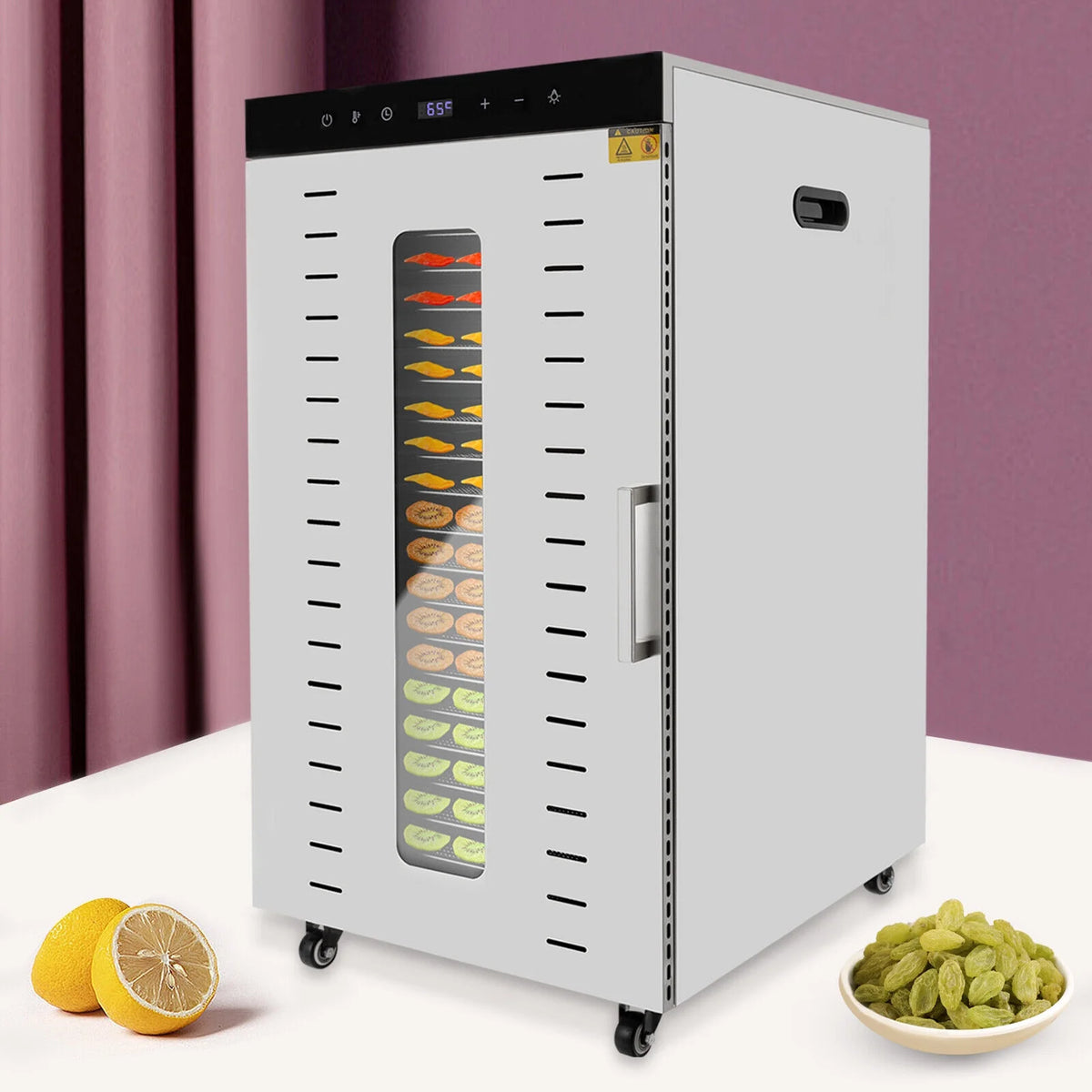 1700W Electric Food Dehydrator with Temperature Control 20 Stainless Steel Trays P7405
