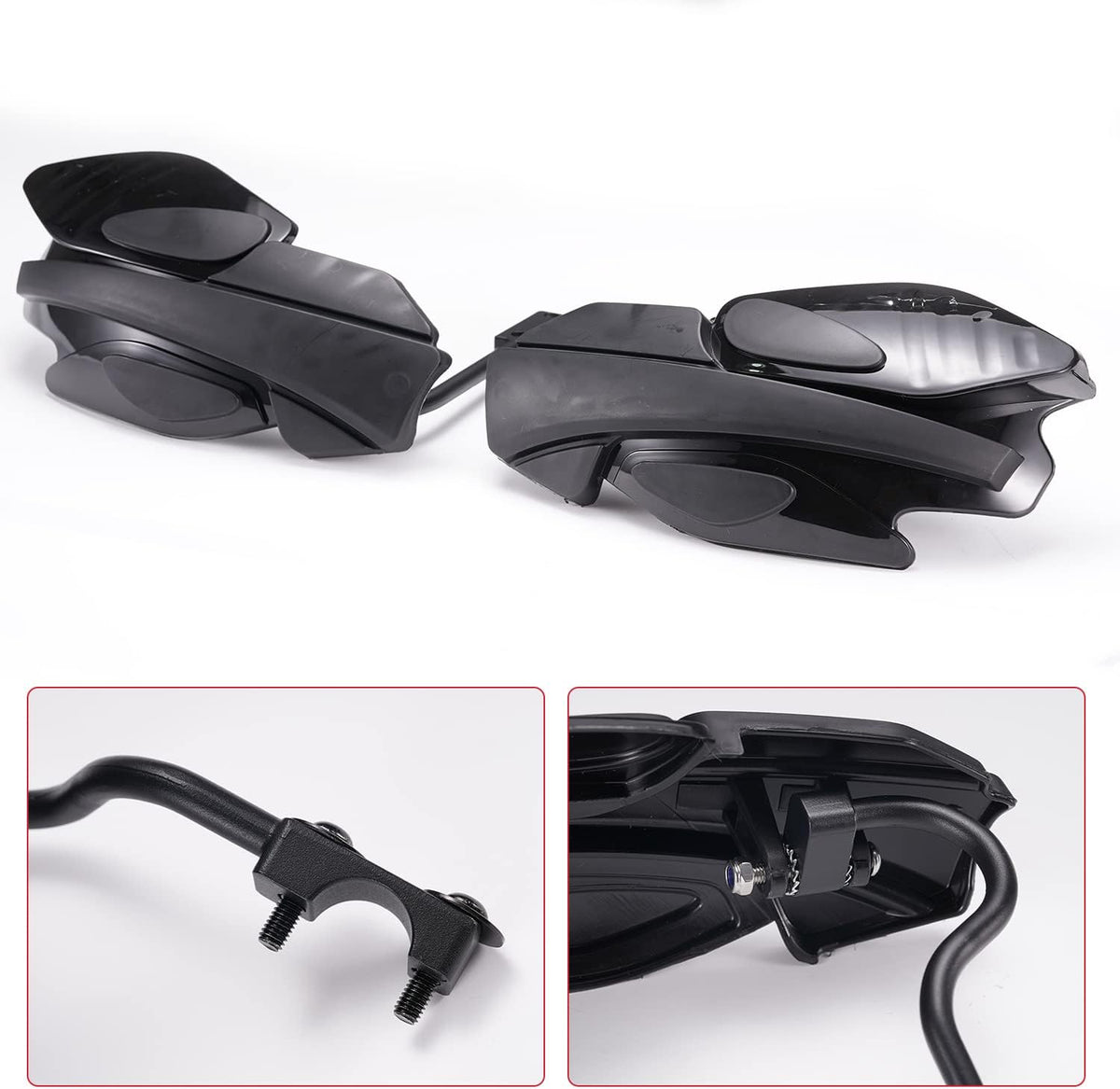 Black Handguards with Mount Brackets Kit, 2PCS N6832