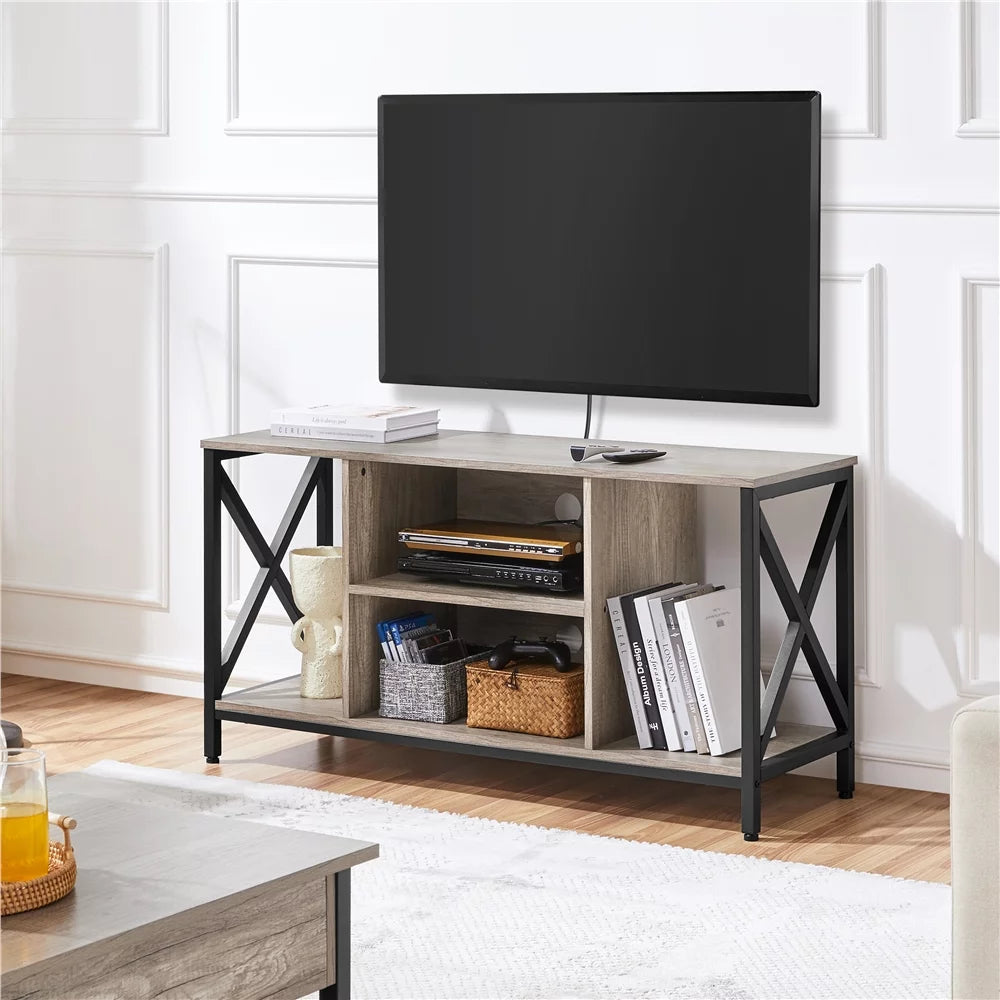 47inch Gray Wooden TV Stand with Storage S21375