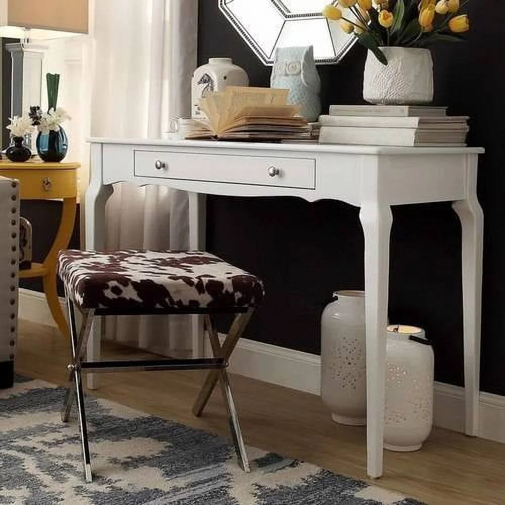 White Office Writing Desk with Drawer H68597