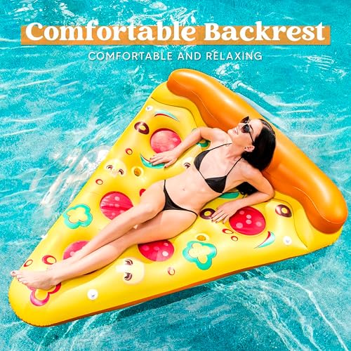 Inflatable Pizza Slice Pool Float with Cup Holders Q321200