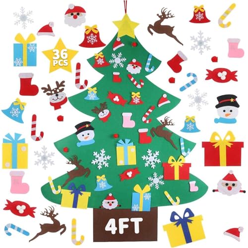 4ft Felt Christmas Tree with 36pcs Ornaments F399