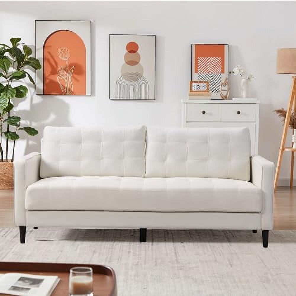 Grey 3 Seater Couch with Tufted Seat and Back Cushion U267402